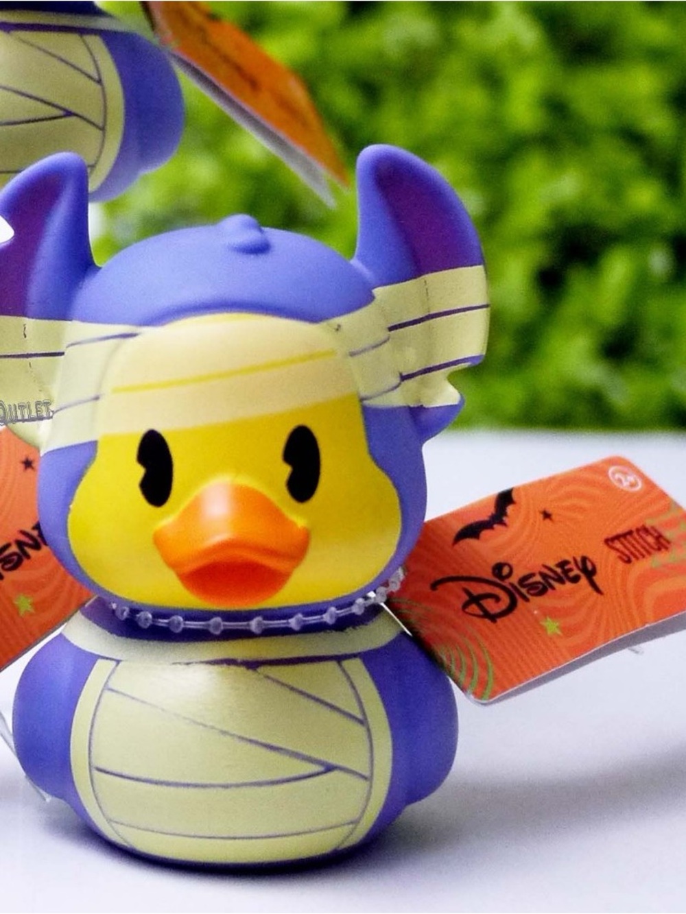 Disney  Stitch Halloween Rubber Duck Purple & Yellow Mummy Duck Toy